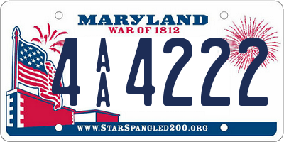 MD license plate 4AA4222