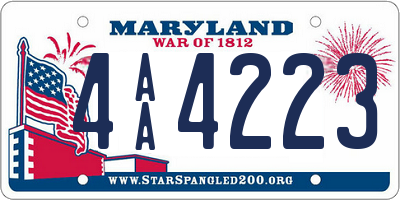 MD license plate 4AA4223