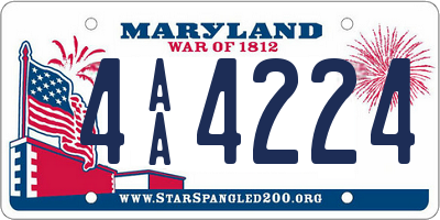 MD license plate 4AA4224