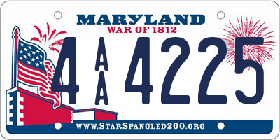 MD license plate 4AA4225