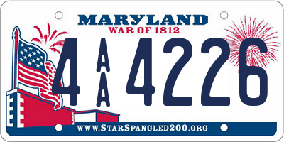 MD license plate 4AA4226