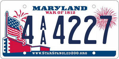 MD license plate 4AA4227