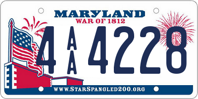 MD license plate 4AA4228