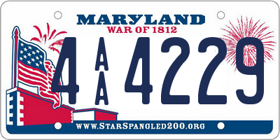 MD license plate 4AA4229