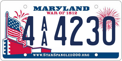 MD license plate 4AA4230