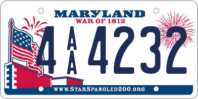 MD license plate 4AA4232