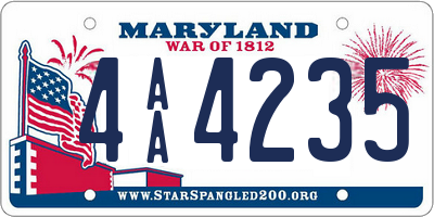 MD license plate 4AA4235