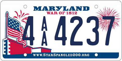 MD license plate 4AA4237