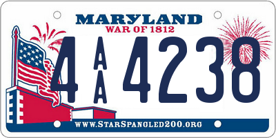 MD license plate 4AA4238