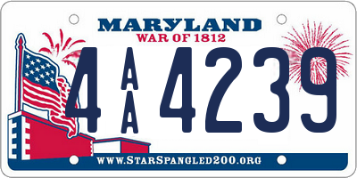 MD license plate 4AA4239