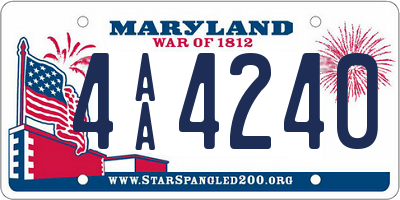 MD license plate 4AA4240