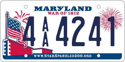 MD license plate 4AA4241