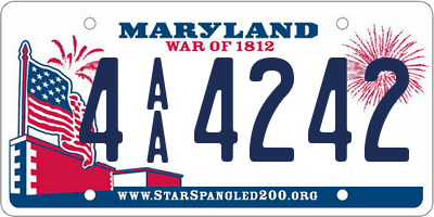 MD license plate 4AA4242