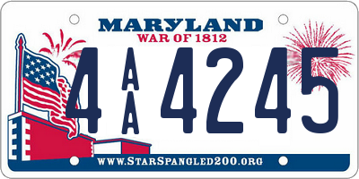 MD license plate 4AA4245