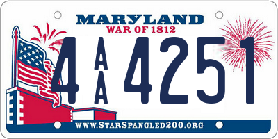 MD license plate 4AA4251