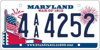 MD license plate 4AA4252