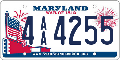 MD license plate 4AA4255