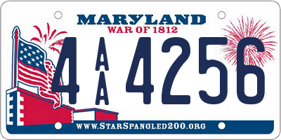 MD license plate 4AA4256