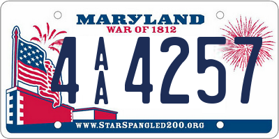 MD license plate 4AA4257