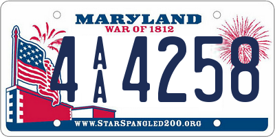 MD license plate 4AA4258