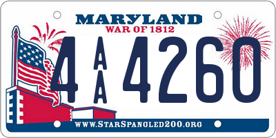 MD license plate 4AA4260