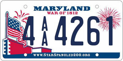 MD license plate 4AA4261