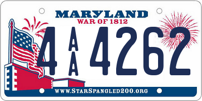 MD license plate 4AA4262