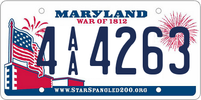 MD license plate 4AA4263