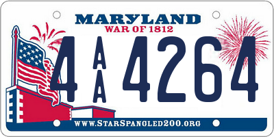 MD license plate 4AA4264