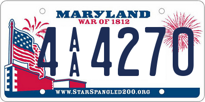 MD license plate 4AA4270