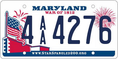 MD license plate 4AA4276