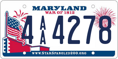 MD license plate 4AA4278