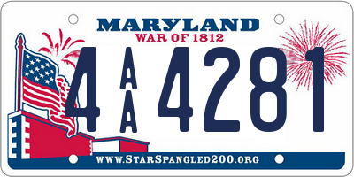 MD license plate 4AA4281