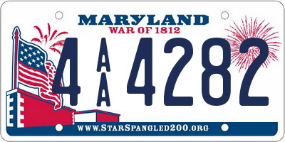 MD license plate 4AA4282