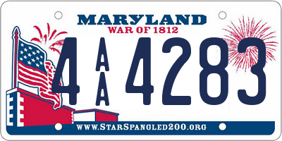 MD license plate 4AA4283