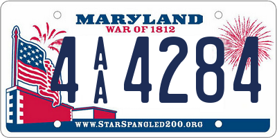 MD license plate 4AA4284