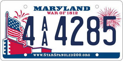 MD license plate 4AA4285