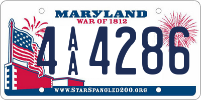 MD license plate 4AA4286