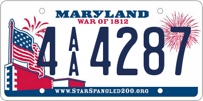 MD license plate 4AA4287