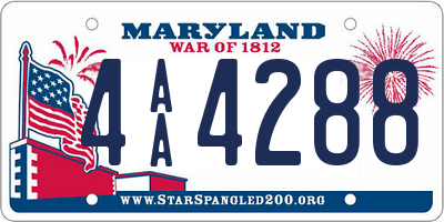 MD license plate 4AA4288