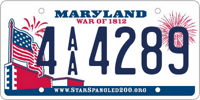 MD license plate 4AA4289