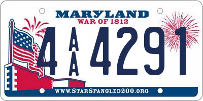 MD license plate 4AA4291