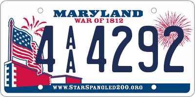 MD license plate 4AA4292