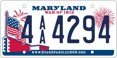 MD license plate 4AA4294