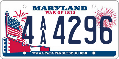 MD license plate 4AA4296