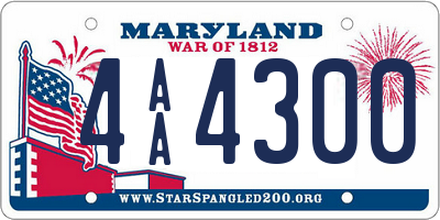 MD license plate 4AA4300