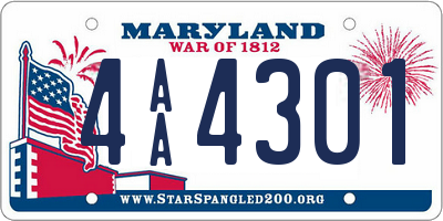 MD license plate 4AA4301