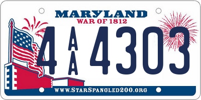 MD license plate 4AA4303