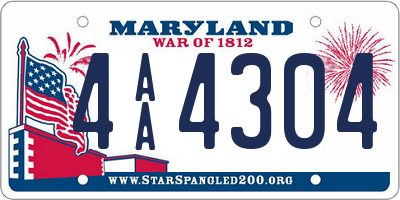 MD license plate 4AA4304