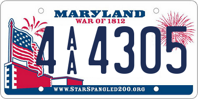 MD license plate 4AA4305